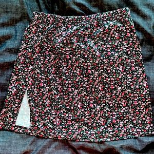 Black and pink flower skirt